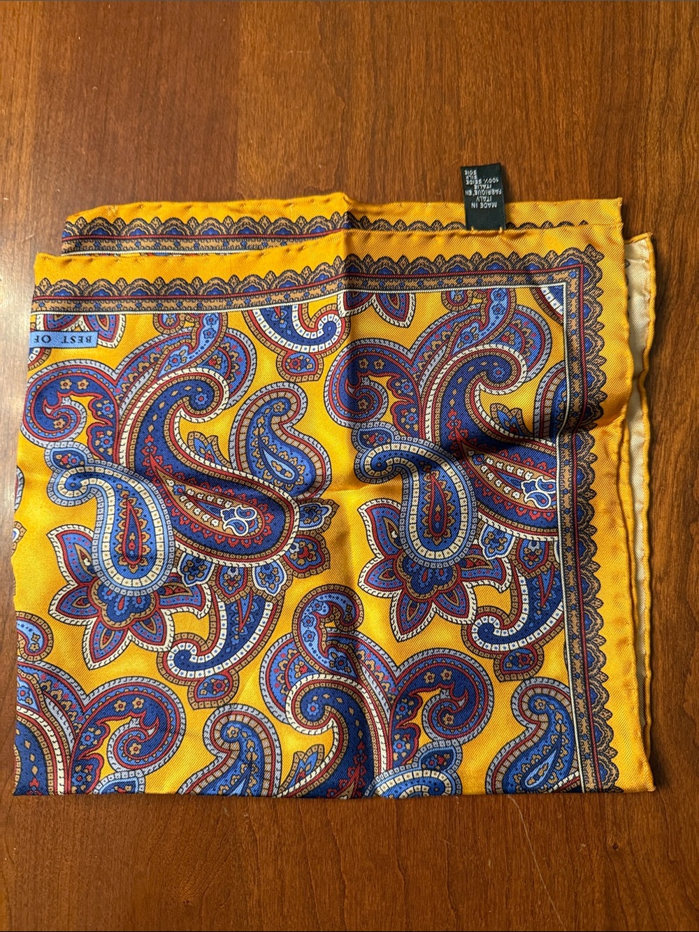 LIMITED EDITION ROBERT TALBOTT SILK MADE IN ITALY POCKET SQUARE HANDKERCHIEF